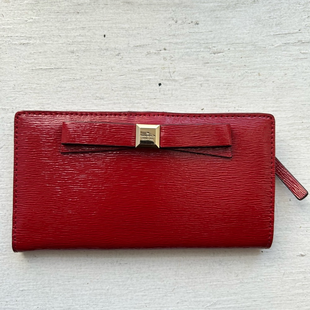 Red kate spade patent leather Wallet